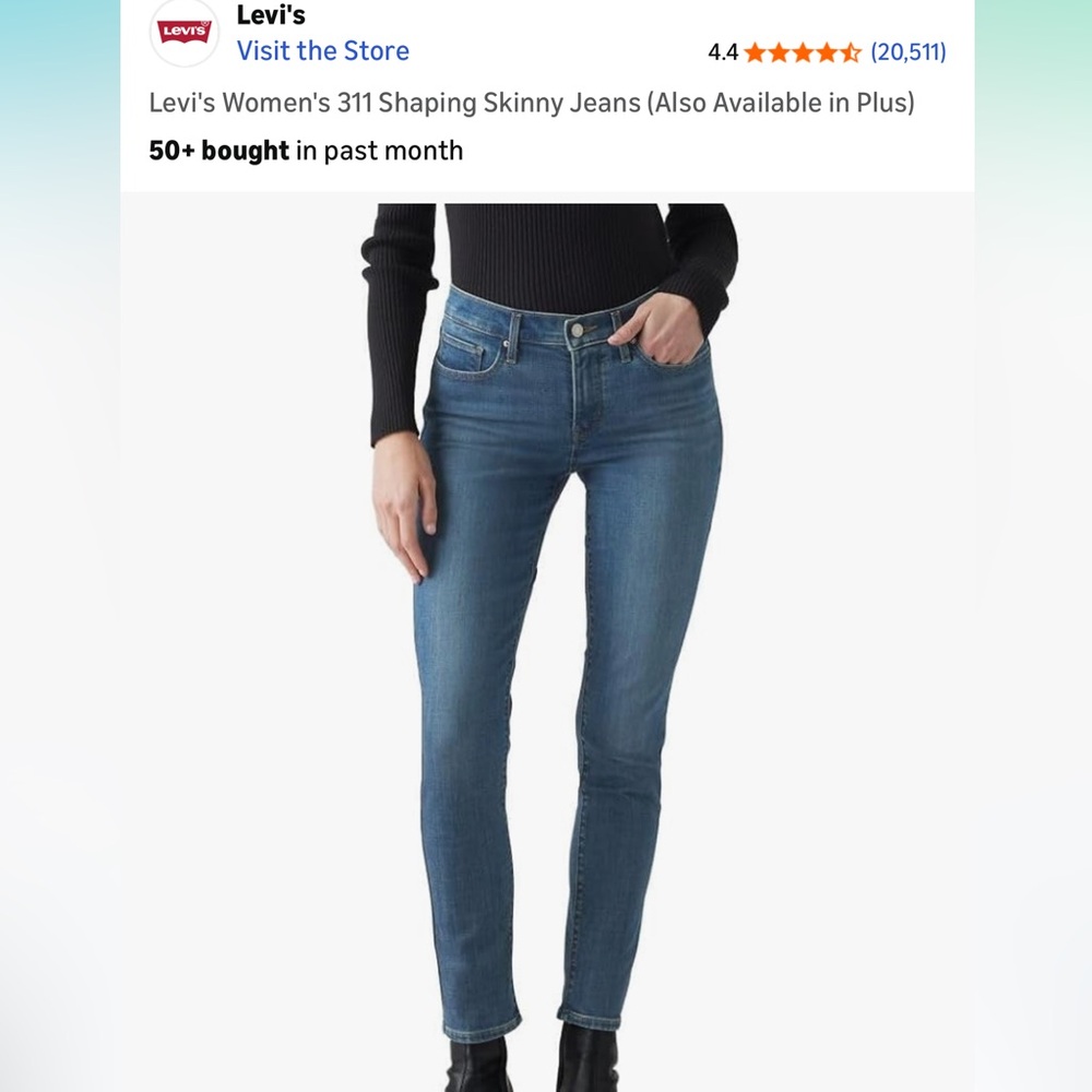 Levi's Classic Blue Denim Jeans 311 shaking skinny